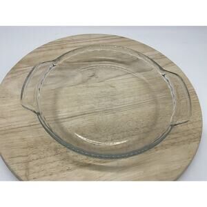 Anchor Hocking Clear Glass Deep Pie Dish 9 In Round Baking Pan Handles Kitchen